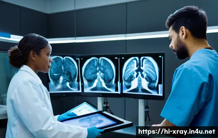방사선사 자격시험 관련 법규 - **Radiography Students in a Simulation Lab:** A diverse group of young adult students, both male and...
