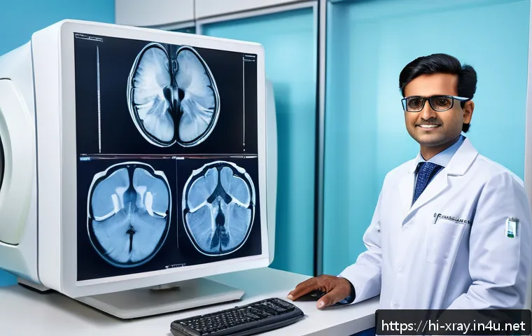 방사선사 병원 근무 일상 - A skilled radiologist in a modern hospital setting, wearing professional attire and protective eyewe...